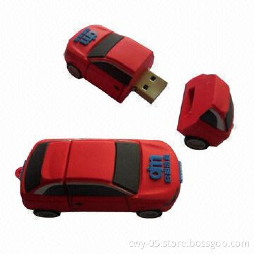 Car Style PVC USB Flash Drives, Available in Various Capacities